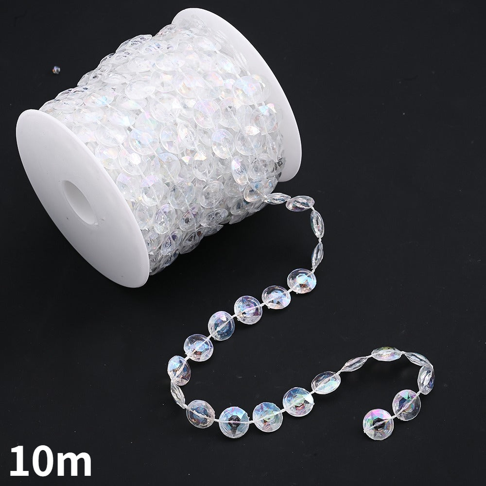 10m 10mm Transparent Acrylic Bead Chain Roll