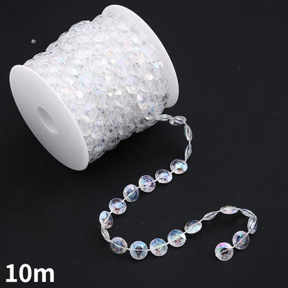 10m 10mm Transparent Acrylic Bead Chain Roll