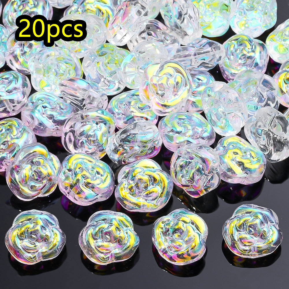 AB Rose Lampwork Beads