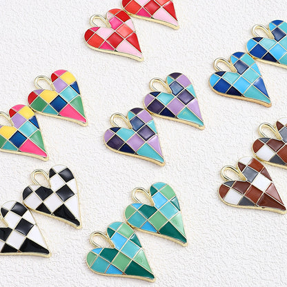 Alloy Enamel Big Heart Charms