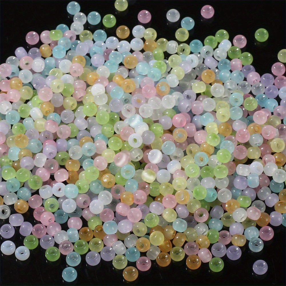 Mini Cat Eye Glass Spacer Beads