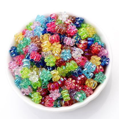100PCS 4×7mm Tiny AB Crystal Flower Bead Set