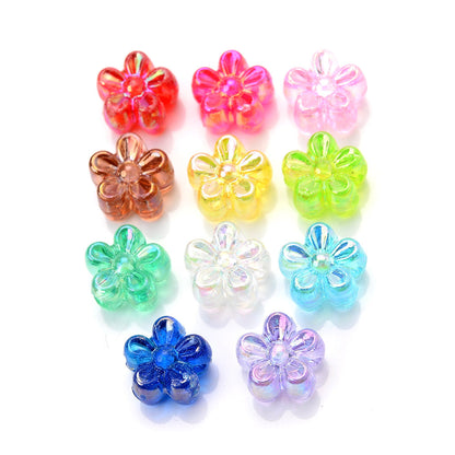 100PCS 4×7mm Tiny AB Crystal Flower Bead Set
