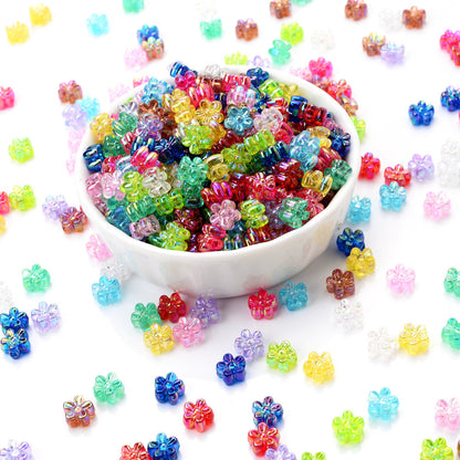 100PCS 4×7mm Tiny AB Crystal Flower Bead Set