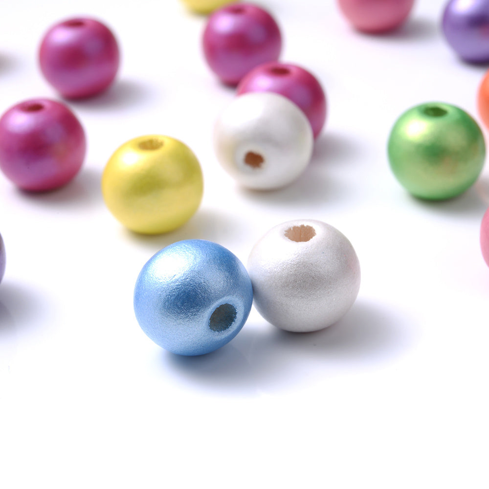 Natural Wooden & Pearl Bead Set