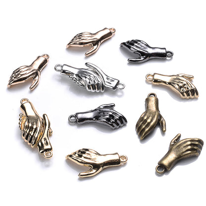 5-Pair 31x12 mm Handshake End Clasps for Jewelry Making