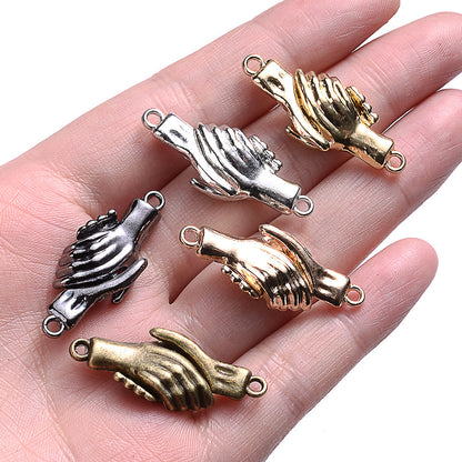 5-Pair 31x12 mm Handshake End Clasps for Jewelry Making