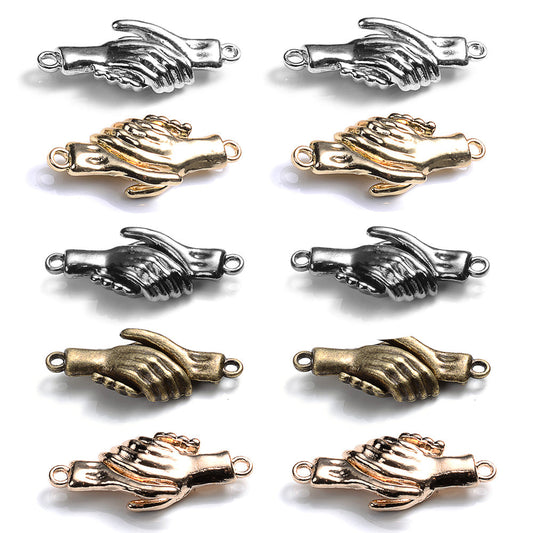 5-Pair 31x12 mm Handshake End Clasps for Jewelry Making
