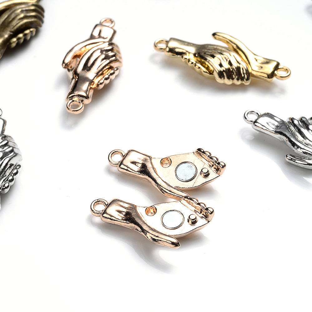 5-Pair 31x12 mm Handshake End Clasps for Jewelry Making