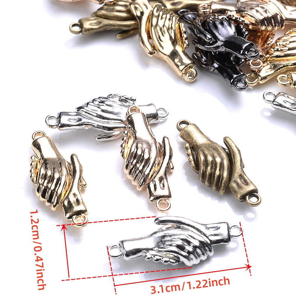 5-Pair 31x12 mm Handshake End Clasps for Jewelry Making