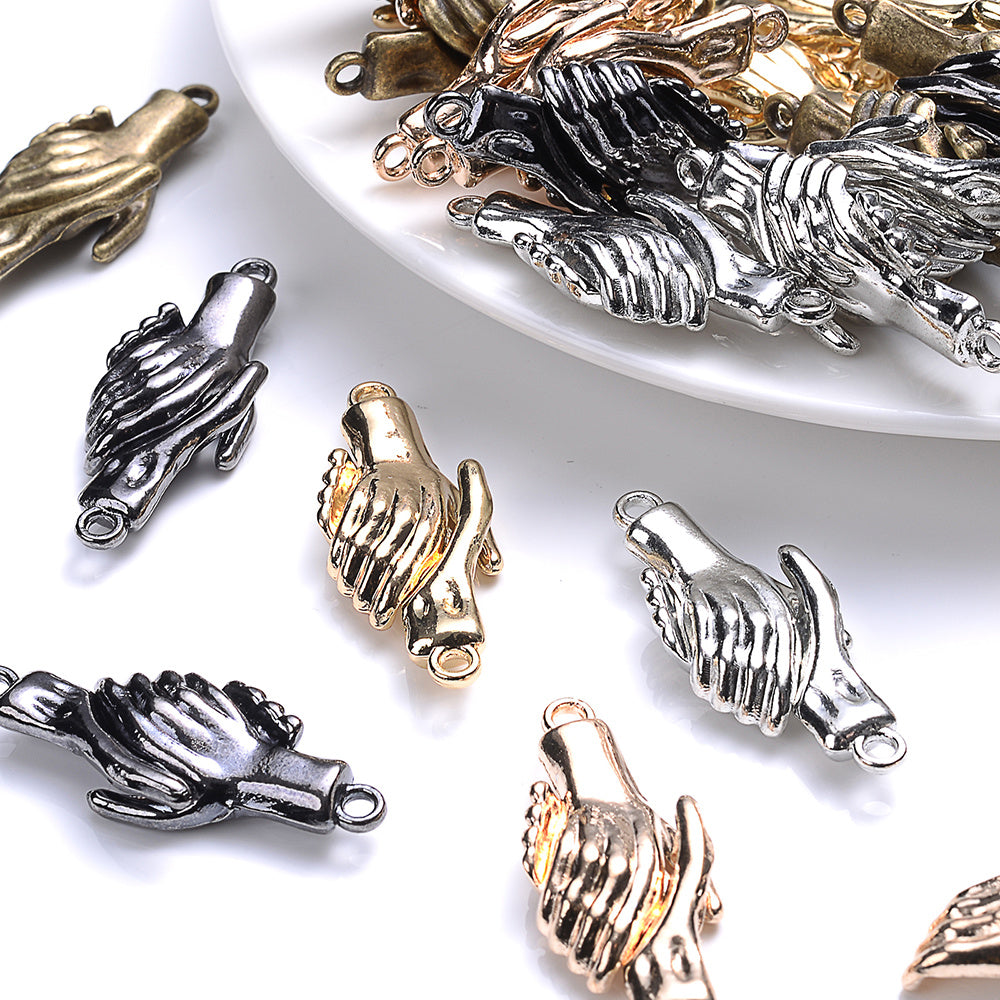 5-Pair 31x12 mm Handshake End Clasps for Jewelry Making
