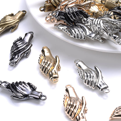 5-Pair 31x12 mm Handshake End Clasps for Jewelry Making