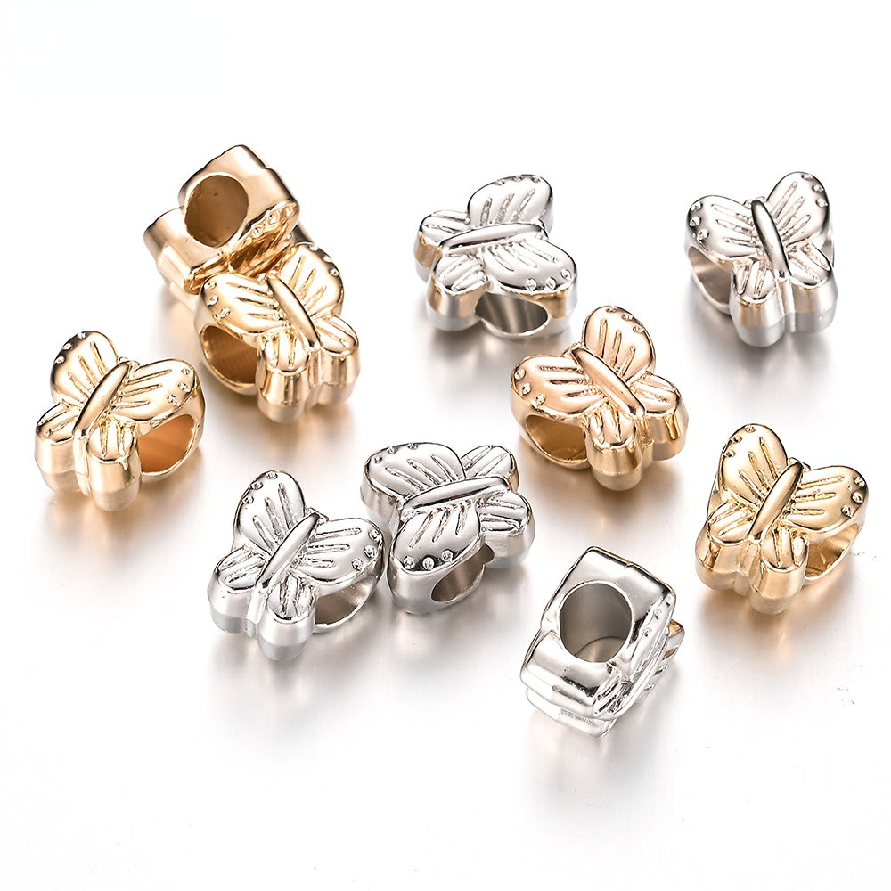 30pcs 0.43inch Mix Butterfly Bead Loose Spacer Plastic CCB Beads