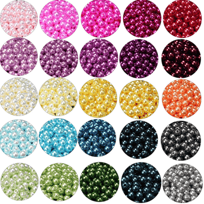 100pcs Random Colorful 8mm Round Acrylic Spacer Beads