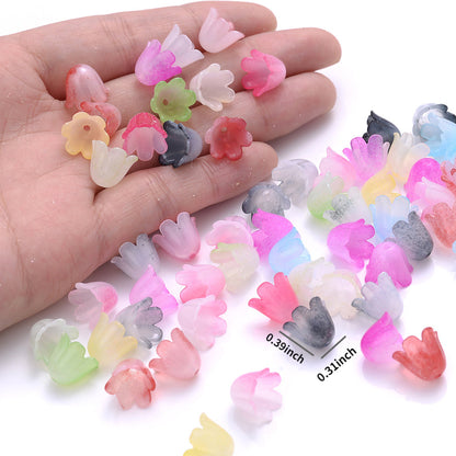 100pcs Colorful Trumpet Flower Beads