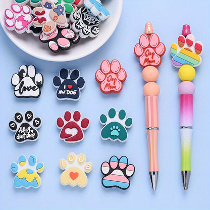 Dog Paw Silicone Focal Beads