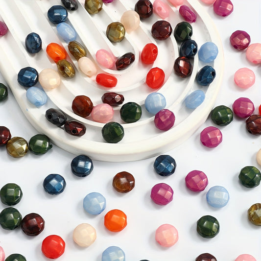 100PCS 11mm Colorful Flat Acrylic Bead Set