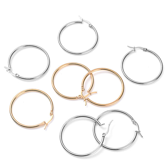 Stainless Steel Round Hoop Earring Hooks