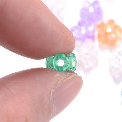 100pcs/set 4x7mm Mixed Color AB Flower Acrylic Beads