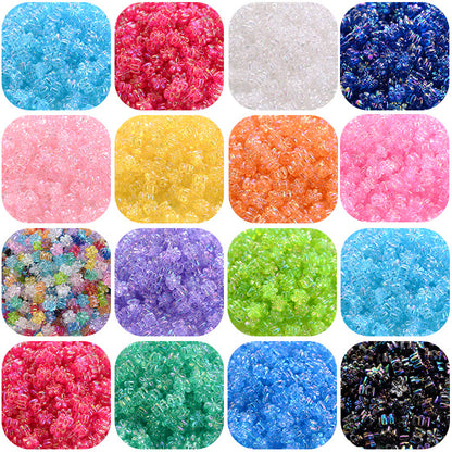 100pcs/set 4x7mm Mixed Color AB Flower Acrylic Beads
