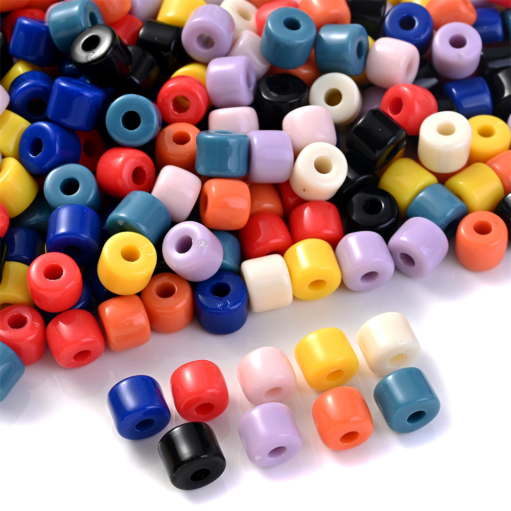 100pcs/bag 5x6mm Colorful Acrylic Tube Beads