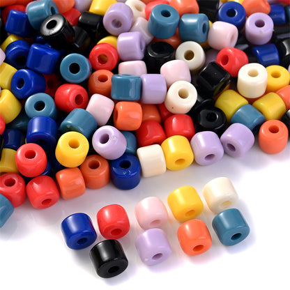 100pcs/bag 5x6mm Colorful Acrylic Tube Beads