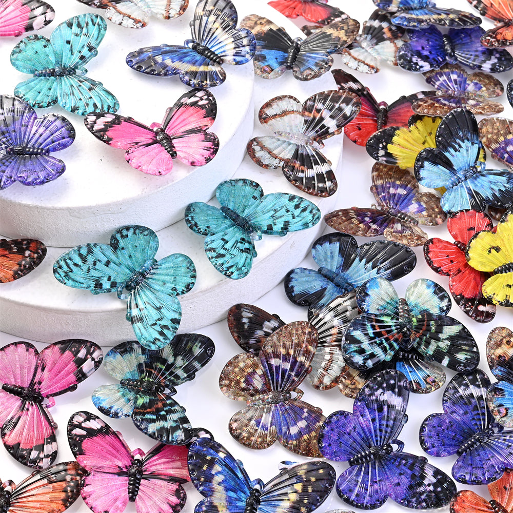 5pcs/set 31x41mm Ink Painting Butterfly Acrylic Pendants