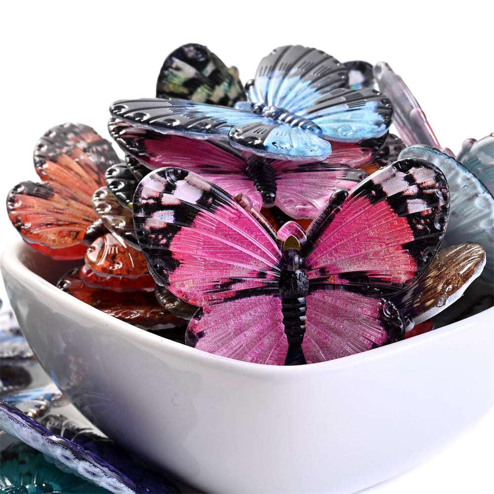 5pcs/set 31x41mm Ink Painting Butterfly Acrylic Pendants