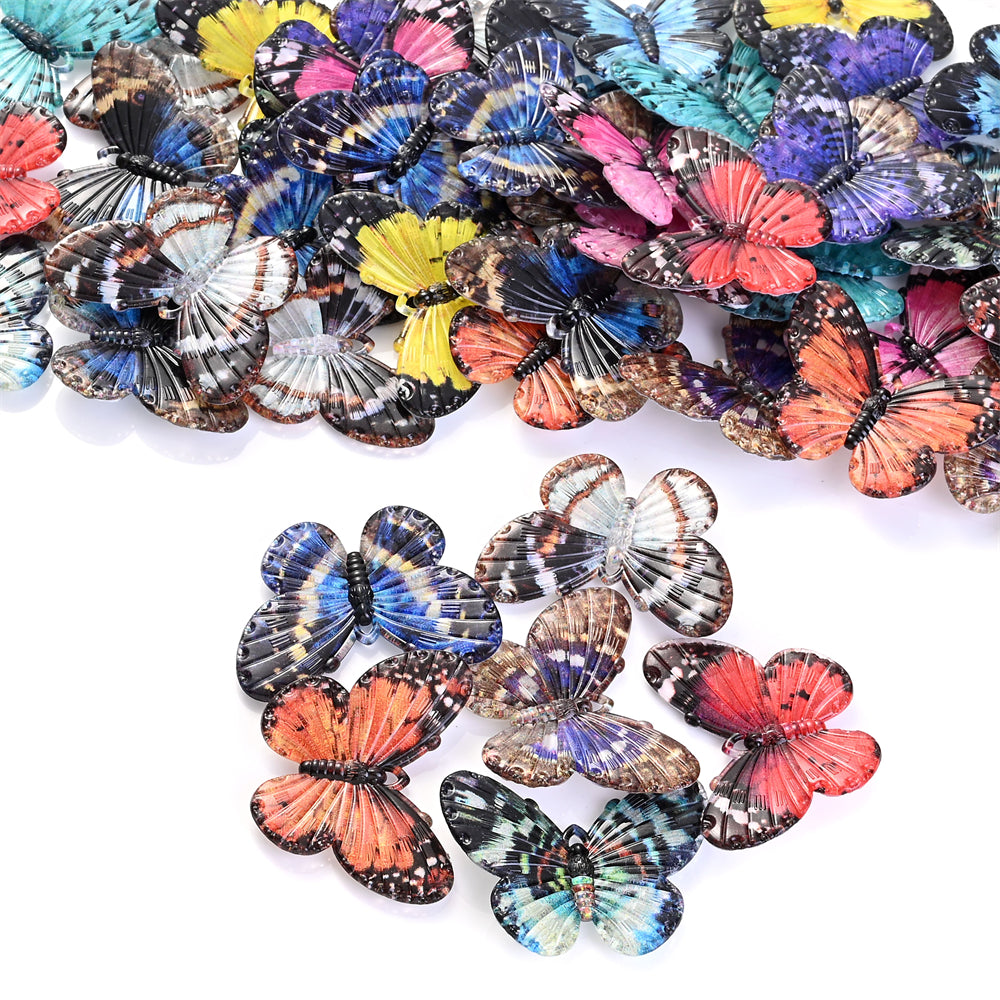 5pcs/set 31x41mm Ink Painting Butterfly Acrylic Pendants