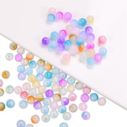 8mm Mixed Color AB Round Acrylic Imitation Jade Beads