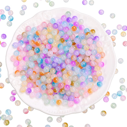 8mm Mixed Color AB Round Acrylic Imitation Jade Beads