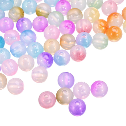 8mm Mixed Color AB Round Acrylic Imitation Jade Beads