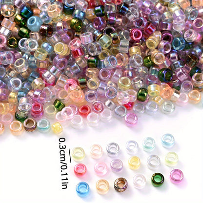 30g/bag 3mm Gradient Tube Glass Beads