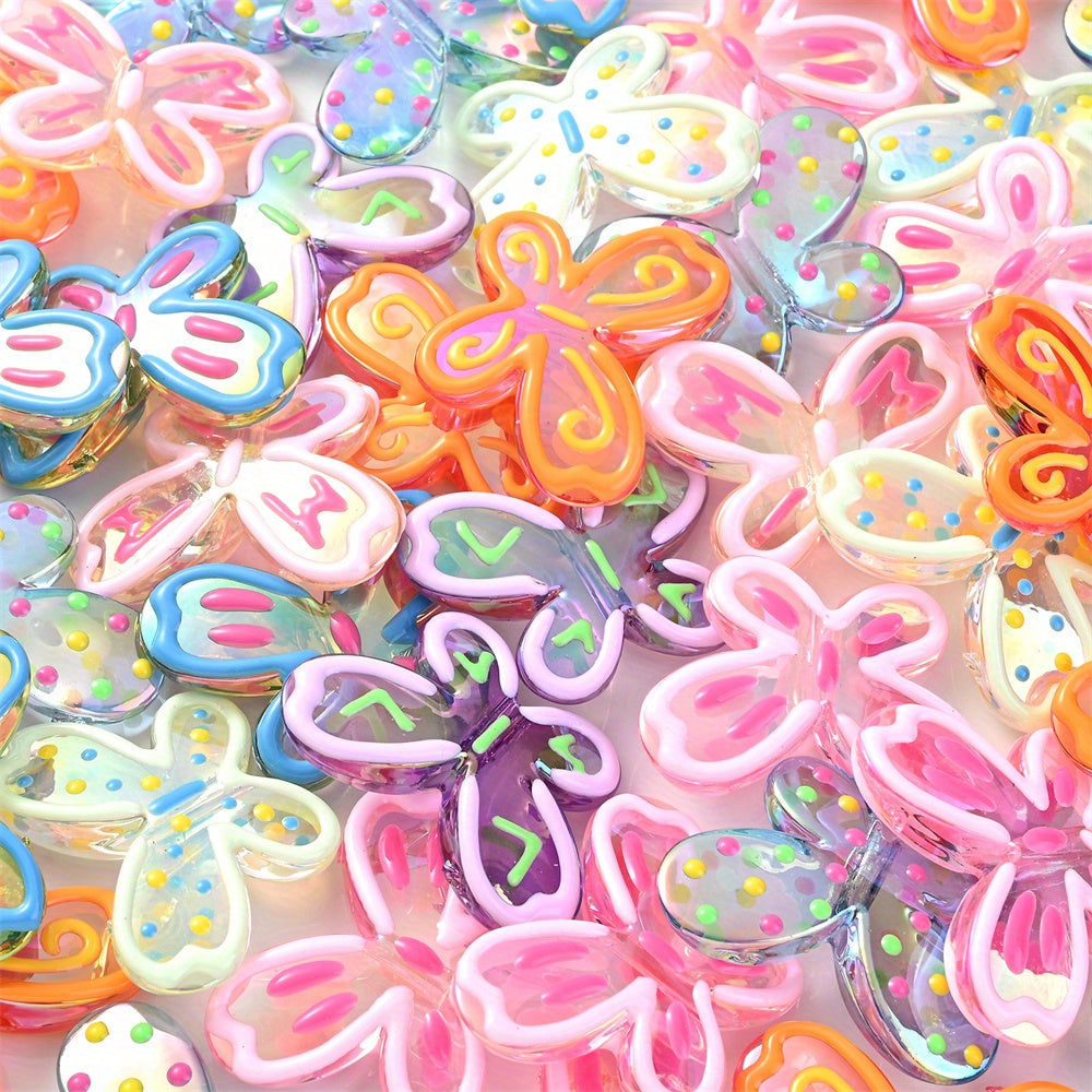 5pcs/set 21x29mm Butterfly Acrylic Charms