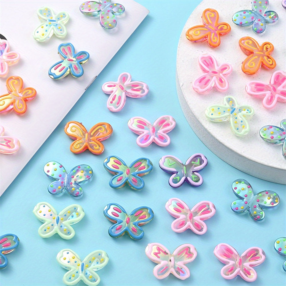 5pcs/set 21x29mm Butterfly Acrylic Charms