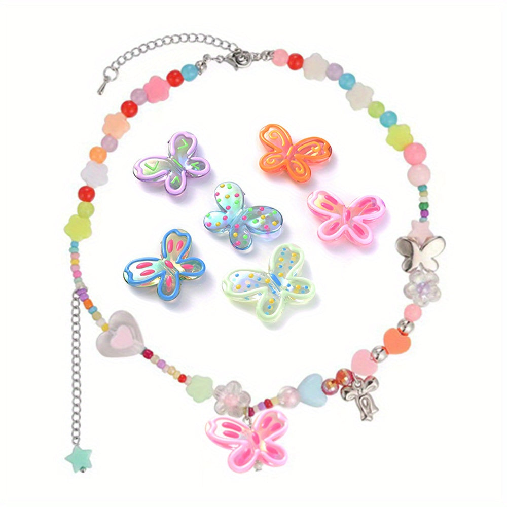 5pcs/set 21x29mm Butterfly Acrylic Charms
