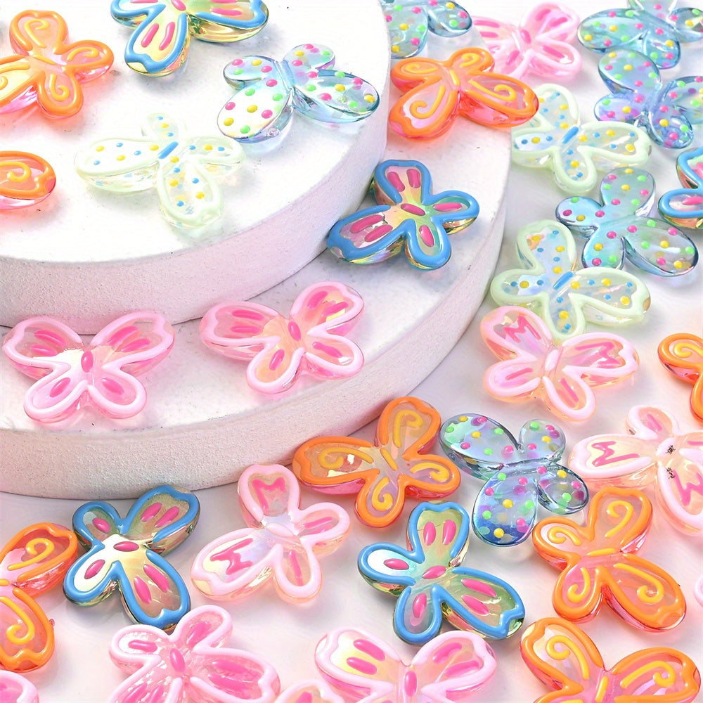 5pcs/set 21x29mm Butterfly Acrylic Charms