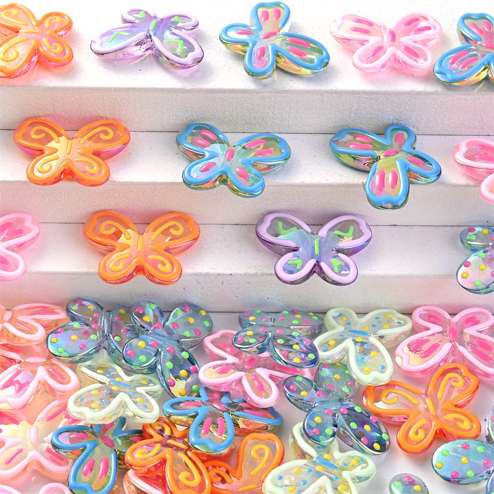5pcs/set 21x29mm Butterfly Acrylic Charms