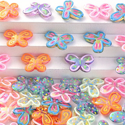 5pcs/set 21x29mm Butterfly Acrylic Charms