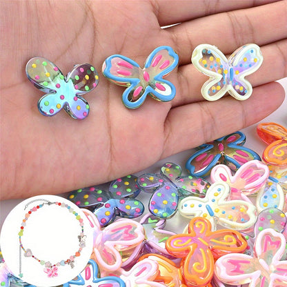 5pcs/set 21x29mm Butterfly Acrylic Charms