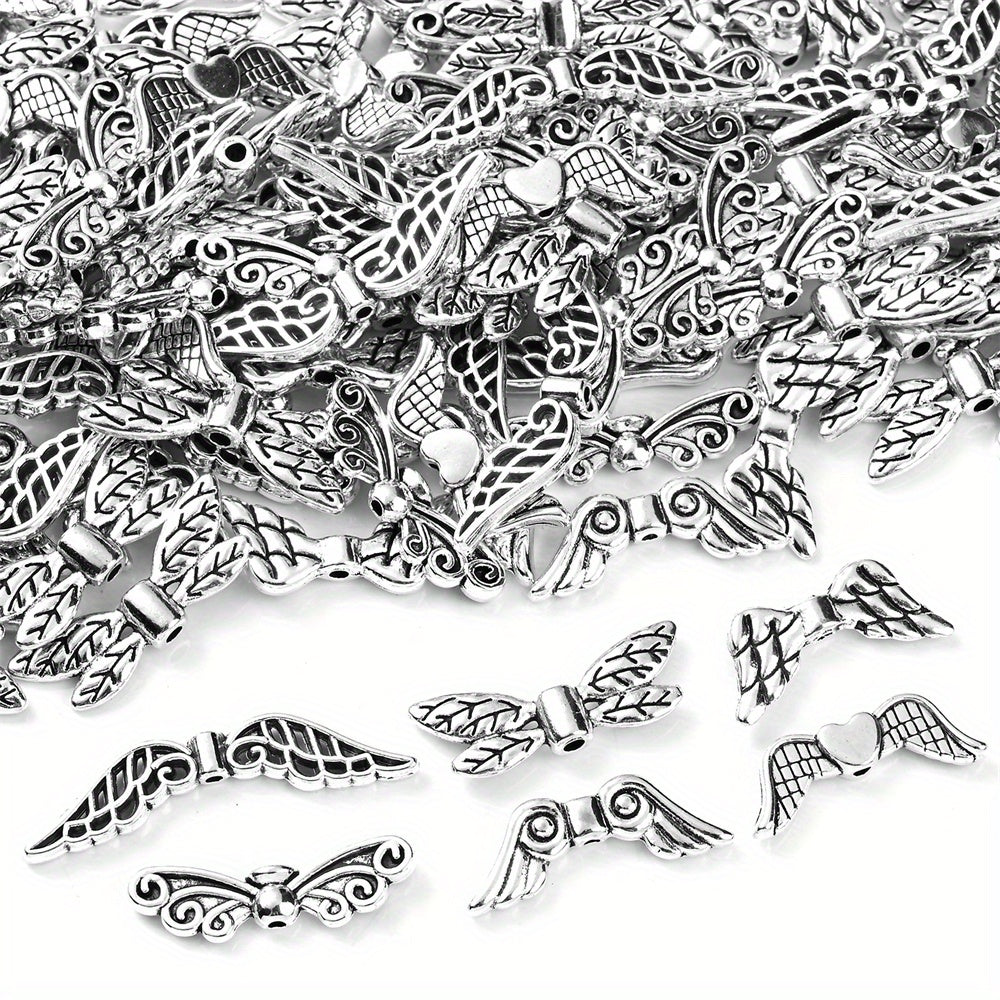 20pcs/set 22x81mm Ancient Silver Wing Alloy Charms