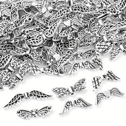 20pcs/set 22x81mm Ancient Silver Wing Alloy Charms
