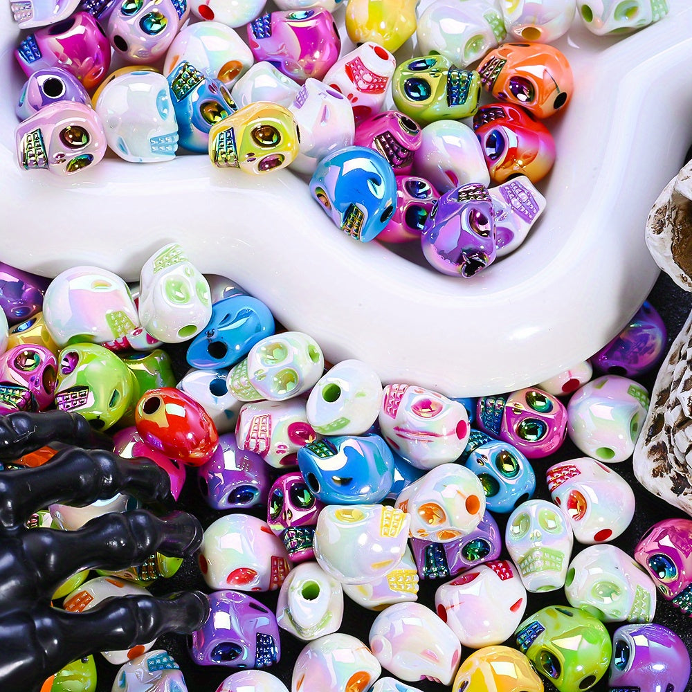10pcs Halloween Skull Acrylic Large Hole Beads