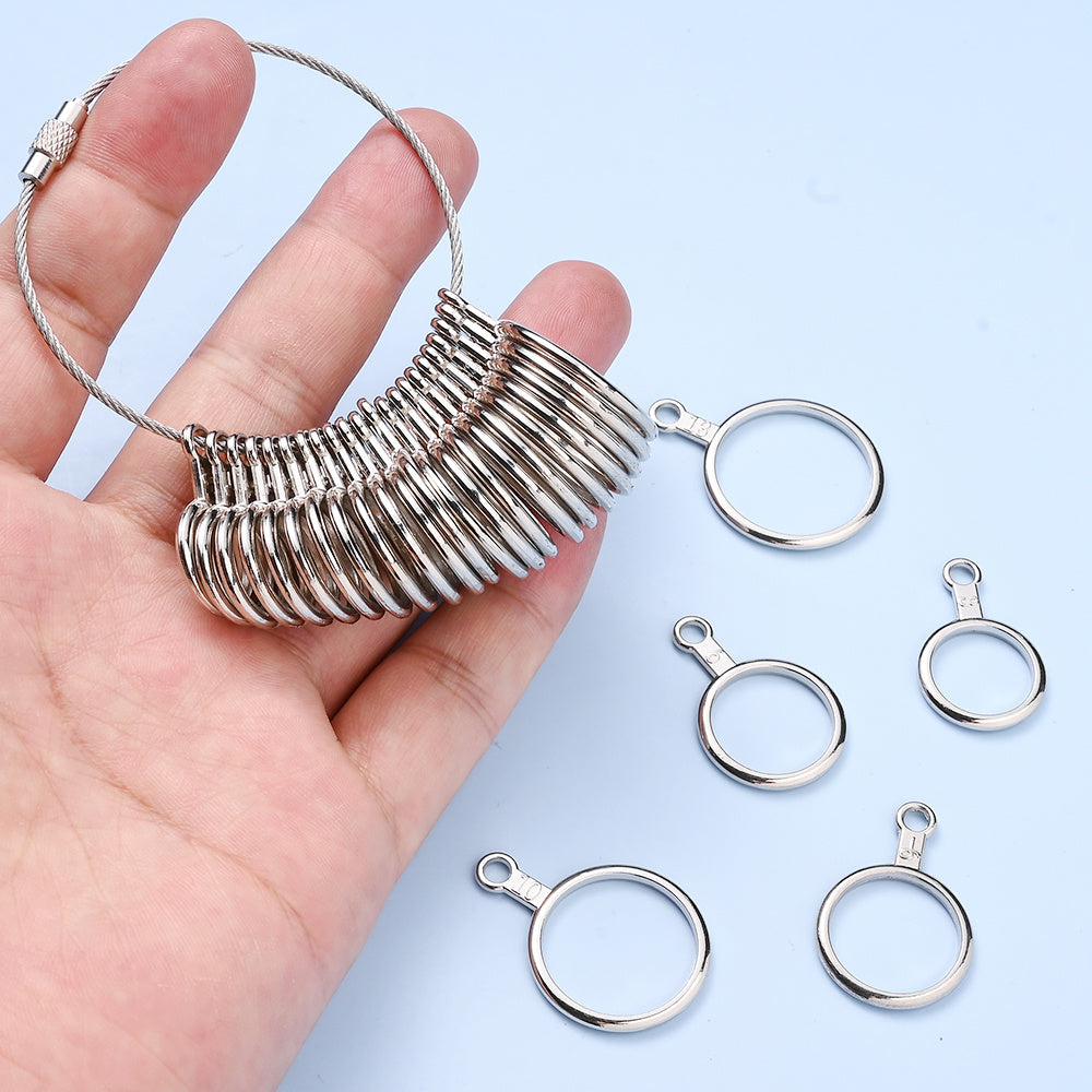 1-Piece Metal Ring Sizer Measuring Tool