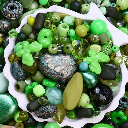 300pcs (about 175g) Green Acrylic Irregular Baroque Beads