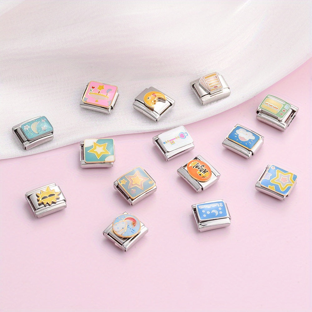 1pc Sun Star Moon Dark Cloud Television Charm Bead