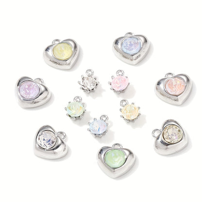 Alloy Heart Round Pendant Charms