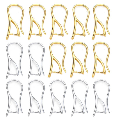 16-Piece Gold & Silver Earring Hook Clip Findings