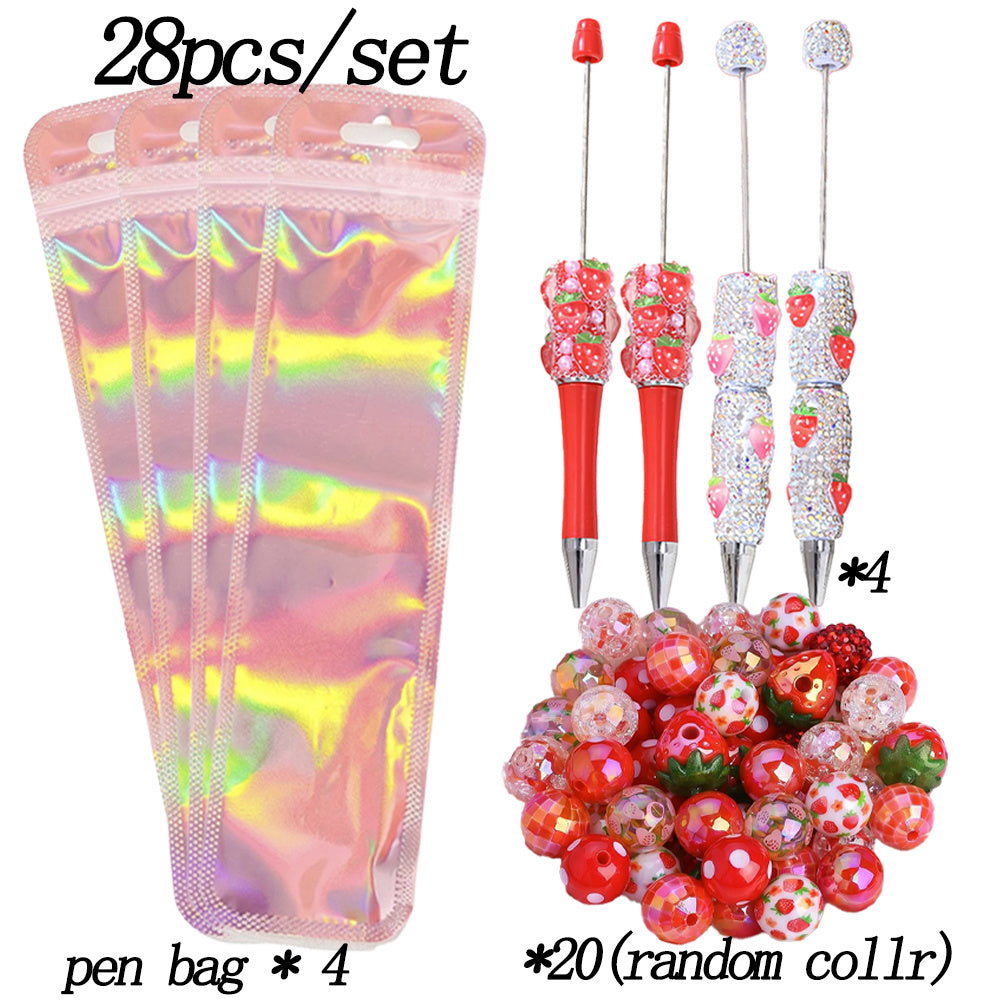 Strawberry Beadable Pen Set