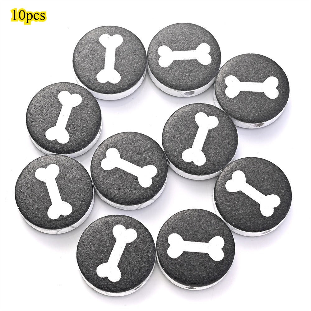 Dog-Themed Wooden Beads